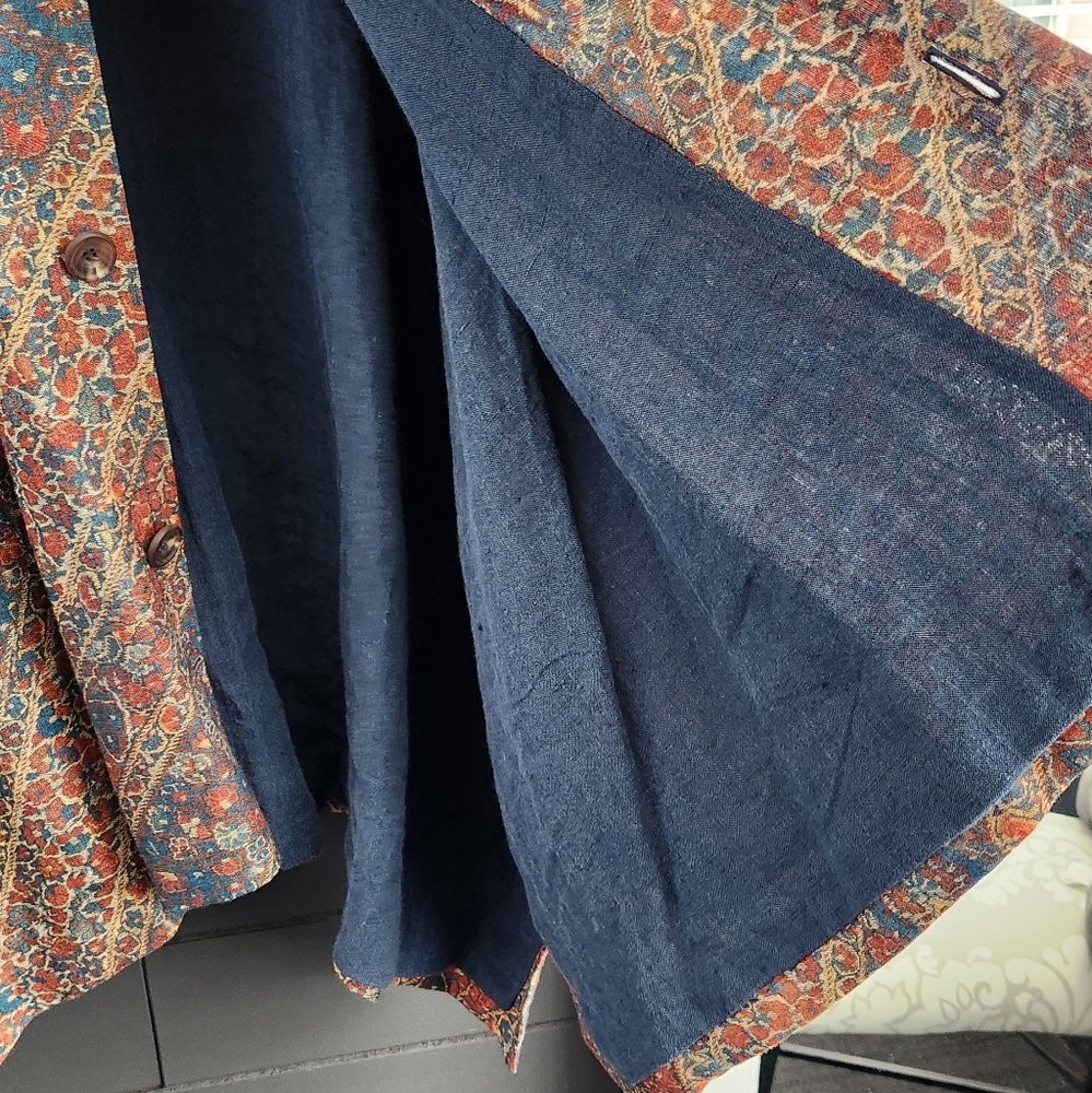 Eskandar Linen Print Blazer - Picture 6 of 13
